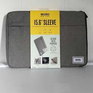 Solo New York Re:Focus 15.6 Inch Laptop Sleeve Heather Gray Recycled Padded Case